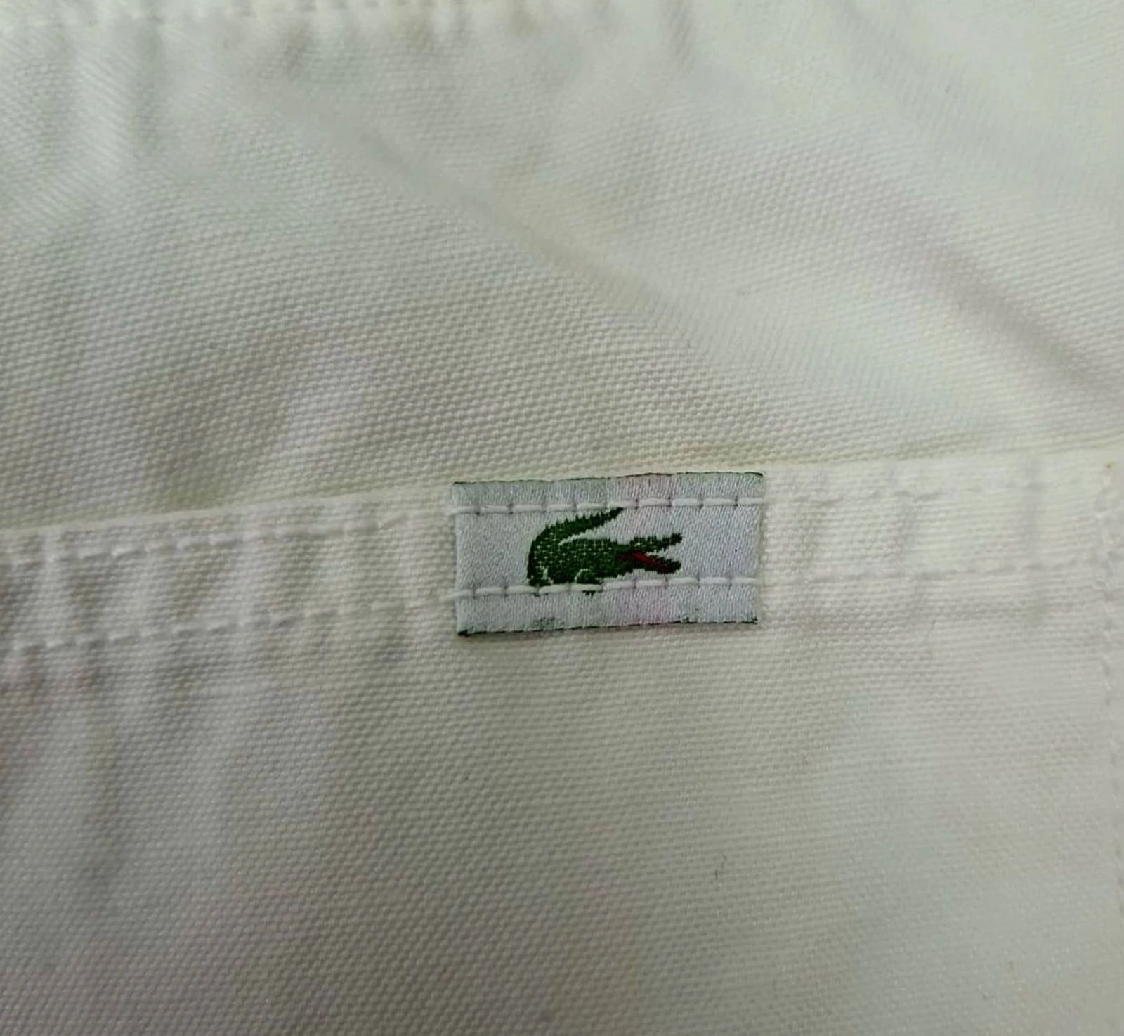 LACOSTE Pantalon vintage en lin et coton blanc des années 80 90 style preppy rétro – photo 7